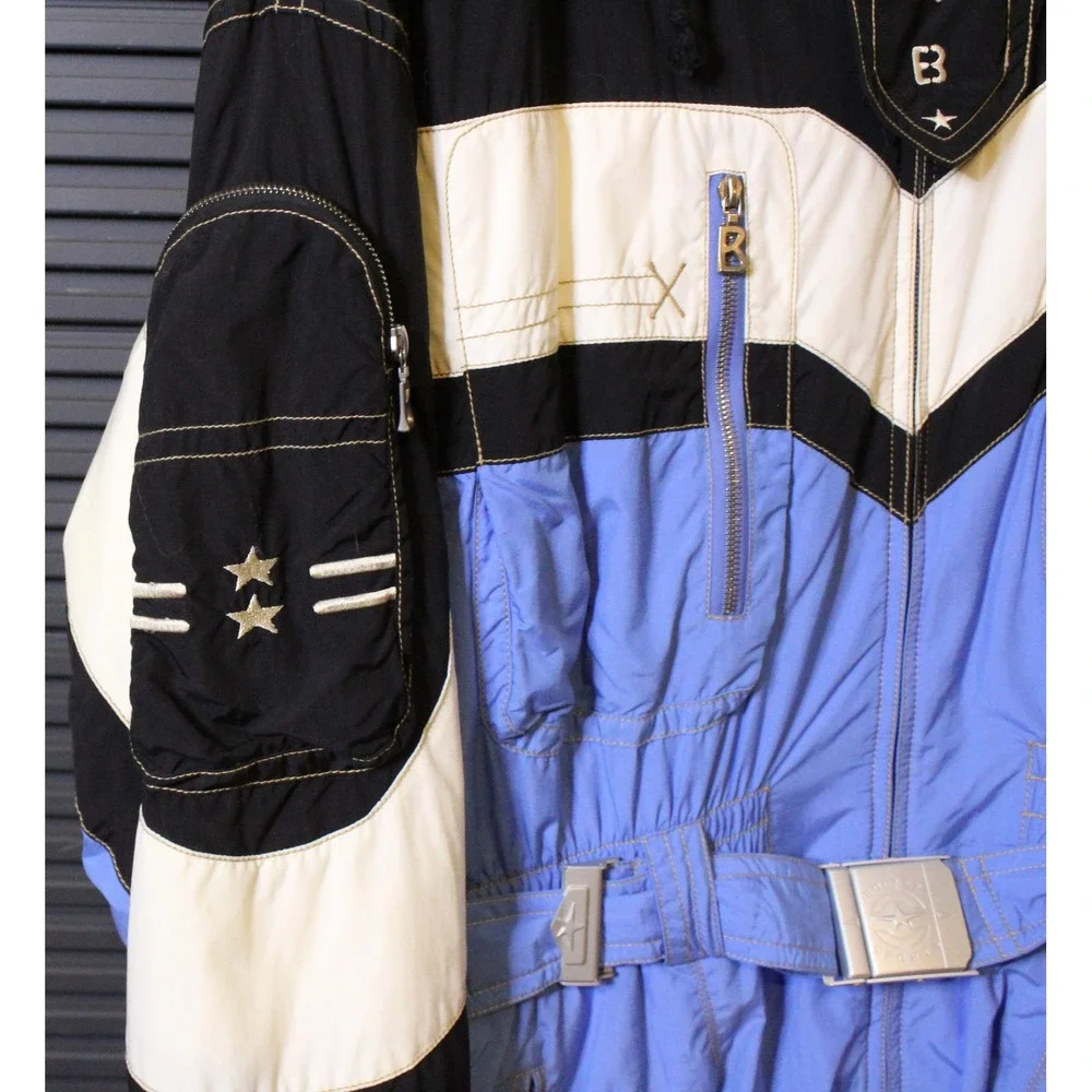Bogner Ski Suit Mens 42L Blue Vintage One Piece Insulated Snow Suit Made in USA